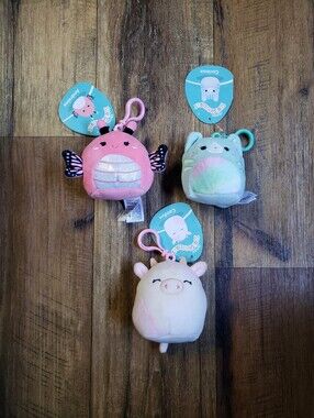 Squishmallows Backpack Clip-On Set - Corinna,Cadeyn,Andreina